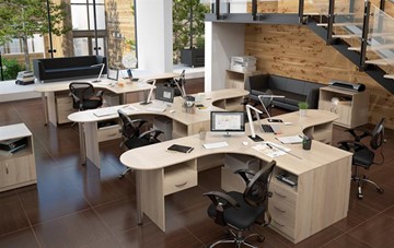 Офисный набор мебели SIMPLE с эргономичными столами и шкафом в Сарапуле - предосмотр 2